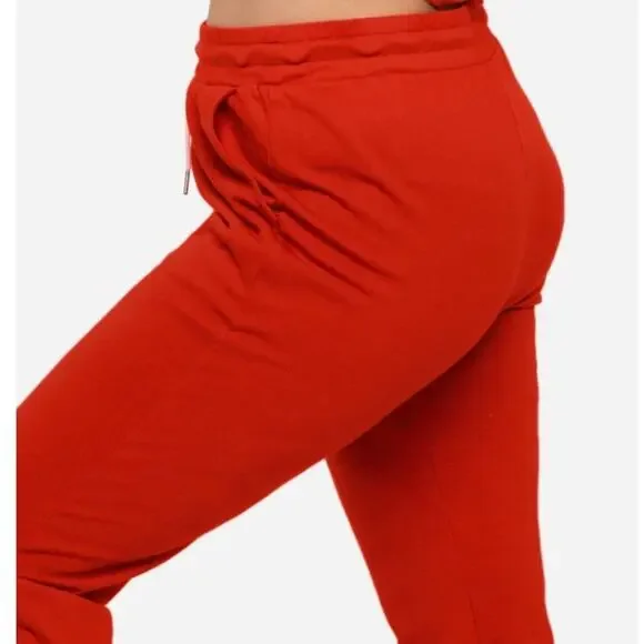 NWT Mate The Label Organic Cotton Classic Terry Jogger Cherry Red Pant